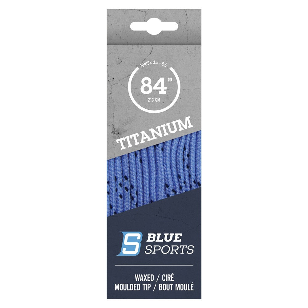 Titanium Ice Hockey Waxed Laces 96-120 Inch Light Blue